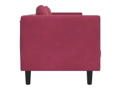 Sofá com almofadões 2 lugares veludo vermelho tinto PT679460