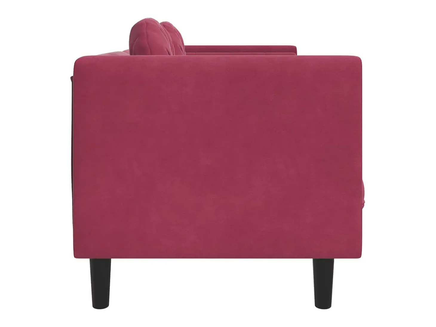 Sofá com almofadões 3 lugares veludo vermelho tinto PT848072