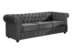 Sofá confort de 3 lugares CHESTERFIELD - Veludo antracite