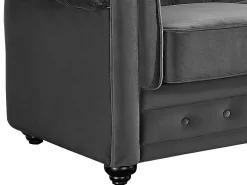 Sofá confort de 3 lugares CHESTERFIELD - Veludo antracite