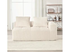 Sofá confortável de 2 lugares - 158 x 93 x 61 cm - não requer montagem - com almofadas de encosto e bolso - veludo - bege