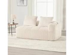 Sofá confortável de 2 lugares - 158 x 93 x 61 cm - não requer montagem - com almofadas de encosto e bolso - veludo - bege