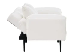 Sofá conversível de 2 lugares - 167,5 x 73 x 70 cm - Encosto reclinável em 3 posições (100°–180°) - Tecido - branco