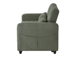 Sofá conversível duplo 114 x 77 x 82,5 cm - encosto ajustável em três níveis - tecido de algodão e linho - verde militar