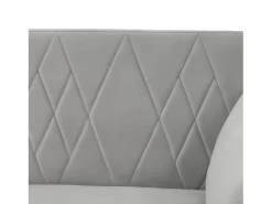 Sofá conversível reto de 2 lugares em veludo cinza claro, 2 almofadas incluídas - 180x75x82cm