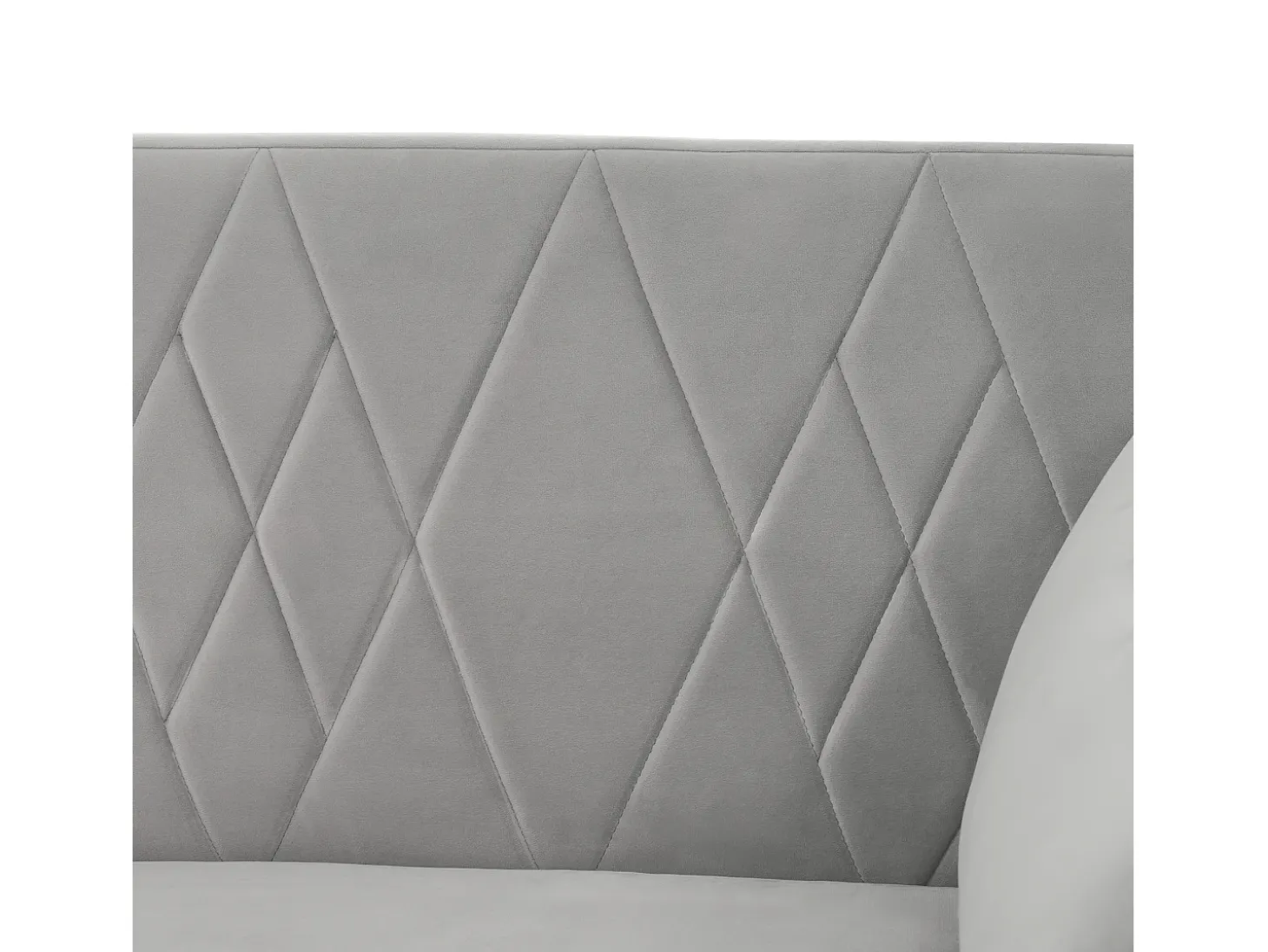 Sofá conversível reto de 2 lugares em veludo cinza claro, 2 almofadas incluídas - 180x75x82cm
