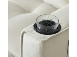 Sofá conversível, Sofá-cama dobrável de veludo - 137 x 76,5 x 86 cm - com função dormir - Bege