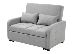 Sofá conversível 127x75x94 cm - Encosto ajustável - Com 2 almofadas - Cinza escuro