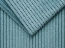Sofá convertível 160 cm veludo canelado azul turquesa assento com assento de memória de forma ripas largas 18 cm LORETO