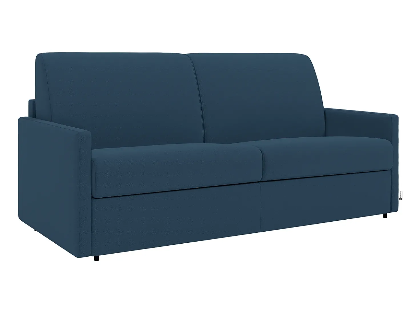 Sofá convertível abertura rápida tecido azul-noite assento com assento de memória de forma 140 cm colchão 18 cm CALIFE