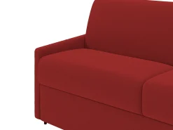 Sofá convertível abertura rápida tecido vermelho assento memória de forma 160 cm colchão 22 cm CALIFE