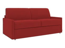 Sofá convertível abertura rápida em tecido vermelho assento com assento de memória de forma 120 cm colchão 22 cm CALIFE
