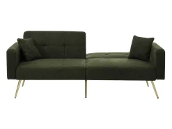 Sofá convertível com encosto ajustável - 2 lugares - Tecido turco francês - Verde