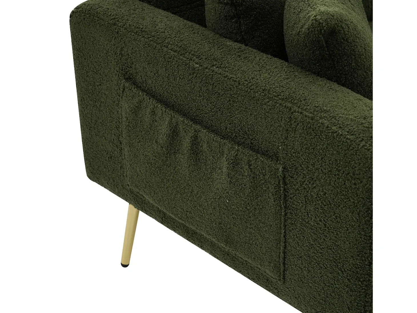 Sofá convertível com encosto ajustável - 2 lugares - Tecido turco francês - Verde