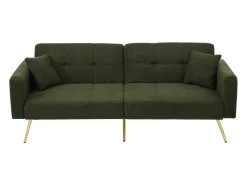 Sofá convertível com encosto ajustável - 2 lugares - Tecido turco francês - Verde