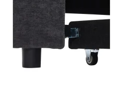 Sofá convertível de 2 lugares em tecido cinzento - Com encosto ajustável, entradas USB e uma pequena prateleira.