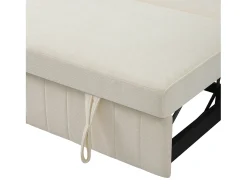 Sofá convertível de 2 lugares com entradas USB, suporte para copos e espaço para arrumação - Chenille bege