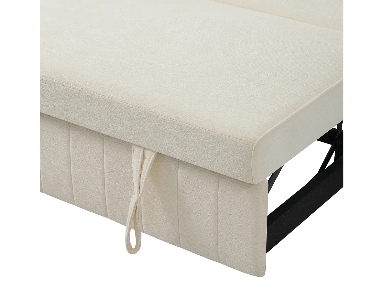 Sofá convertível de 2 lugares com entradas USB, suporte para copos e espaço para arrumação - Chenille bege