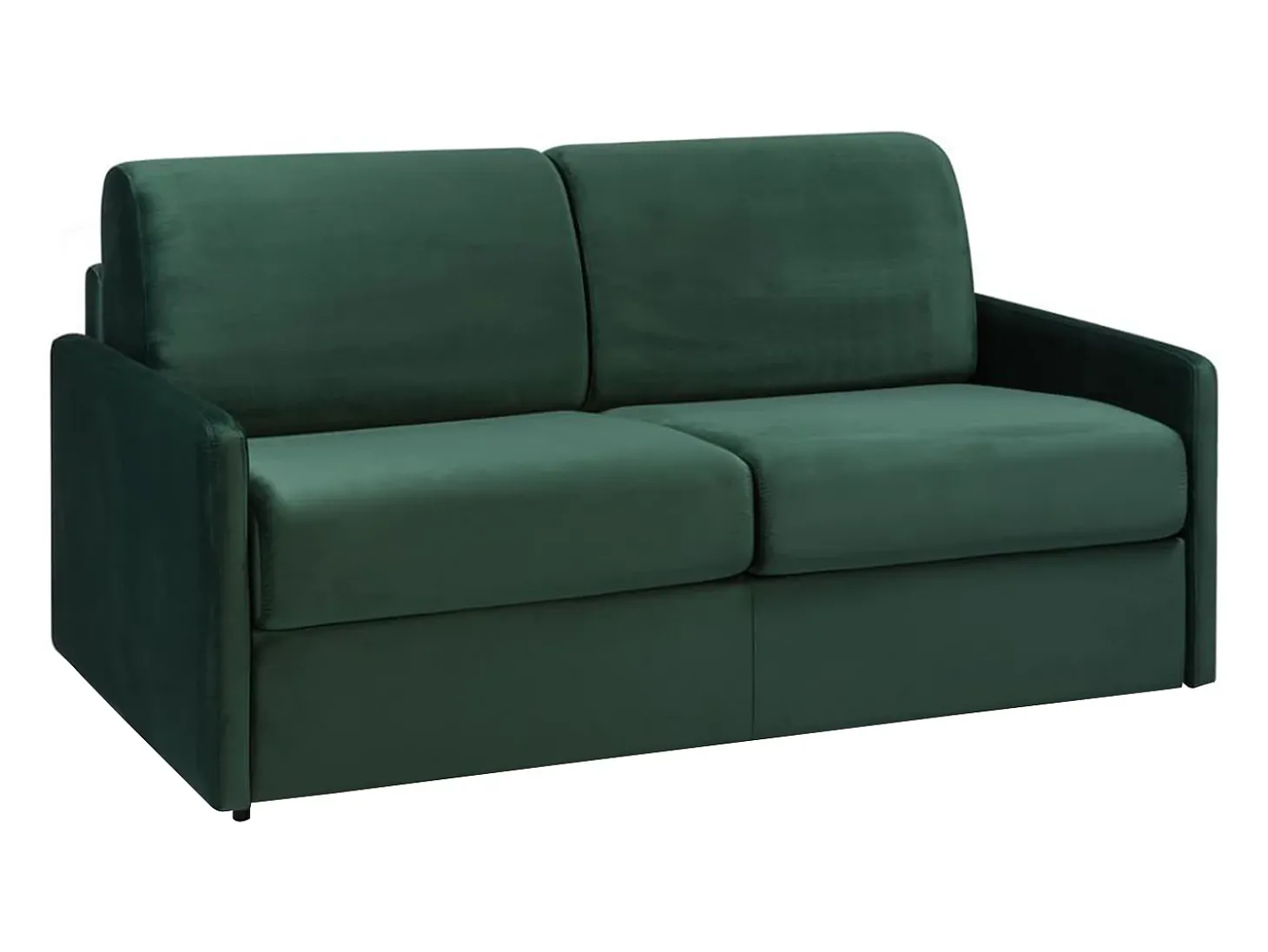 Sofá convertível em veludo verde escuro assento memória de forma 140 cm colchão 22 cm CALIFE