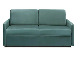 Sofá convertível em veludo verde esmeralda assento com assento de memória de forma 120 cm colchão 14 cm CALIFE