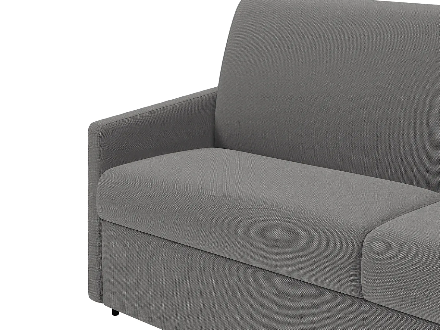 Sofá convertível tecido cinza claro assento memória de forma 140 cm ripas largas 14 cm CALIFE