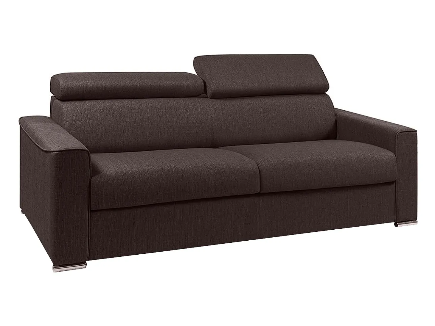Sofá convertível tecido marrom assento memória de forma 160 ripas largas 16cm memória de forma VIZIR