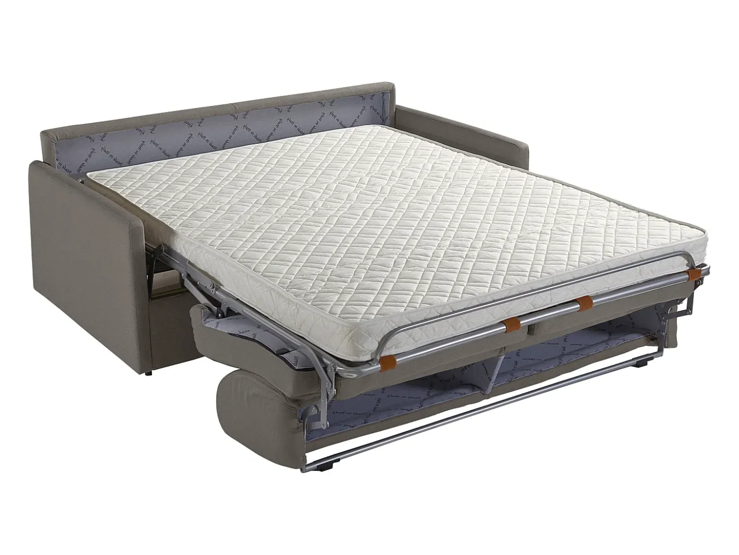 Sofá convertível veludo cinzento assento memória de forma 120 cm colchão 14 cm CALIFE