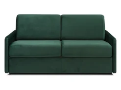 Sofá convertível veludo verde escuro assento memória de forma 120 cm colchão 18 cm CALIFE