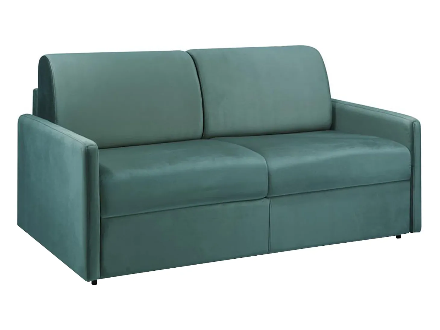 Sofá convertível veludo verde esmeralda assento com assento de memória de forma 140 cm colchão 14 cm CALIFE
