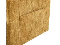Sofá de 1 lugar com 2 bolsos laterais - Sofá para sala de estar com suporte para telemóvel e compartimento oculto - chenille amarelo