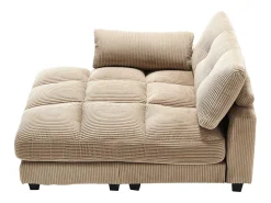 Sofá de 1 lugar com braços - Sofá de relaxamento com 2 bases para copos e bolsos laterais - bombazine caqui