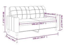 Sofá de 2 lugares 140 cm couro artificial vermelho tinto