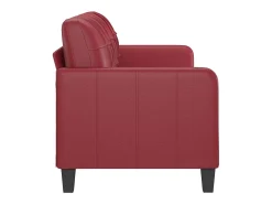 Sofá de 3 lugares 180 cm couro artificial vermelho tinto PT351818