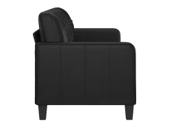 Sofá de 3 lugares 180 cm couro artificial preto