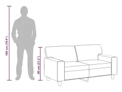 Sofá de 2 lugares 120 cm couro artificial cor cappuccino