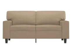 Sofá de 2 lugares 120 cm couro artificial cor cappuccino