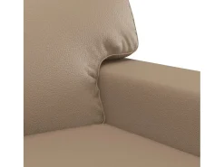 Sofá de 2 lugares 120 cm couro artificial cor cappuccino