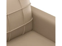 Sofá de 2 lugares 120 cm couro artificial cor cappuccino