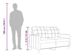 Sofá de 2 lugares 120 cm couro artificial cor cappuccino