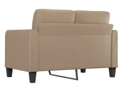 Sofá de 2 lugares 120 cm couro artificial cor cappuccino