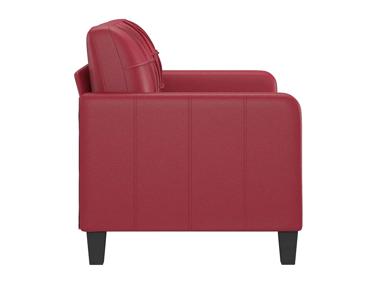 Sofá de 2 lugares 120 cm couro artificial vermelho tinto PT993016