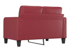 Sofá de 2 lugares 120 cm couro artificial vermelho tinto PT993016