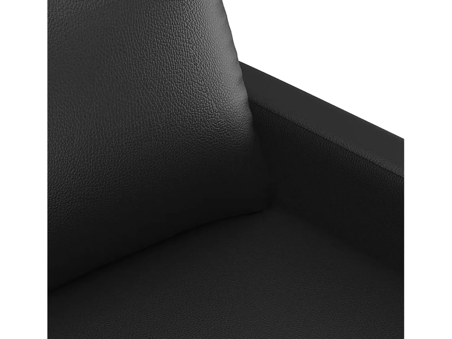 Sofá de 2 lugares 120 cm couro artificial preto