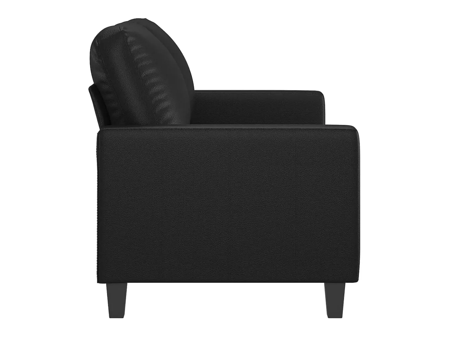 Sofá de 2 lugares 120 cm couro artificial preto