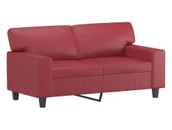 Sofá de 2 lugares 120 cm couro artificial vermelho tinto PT706766