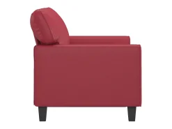 Sofá de 2 lugares 120 cm couro artificial vermelho tinto PT706766