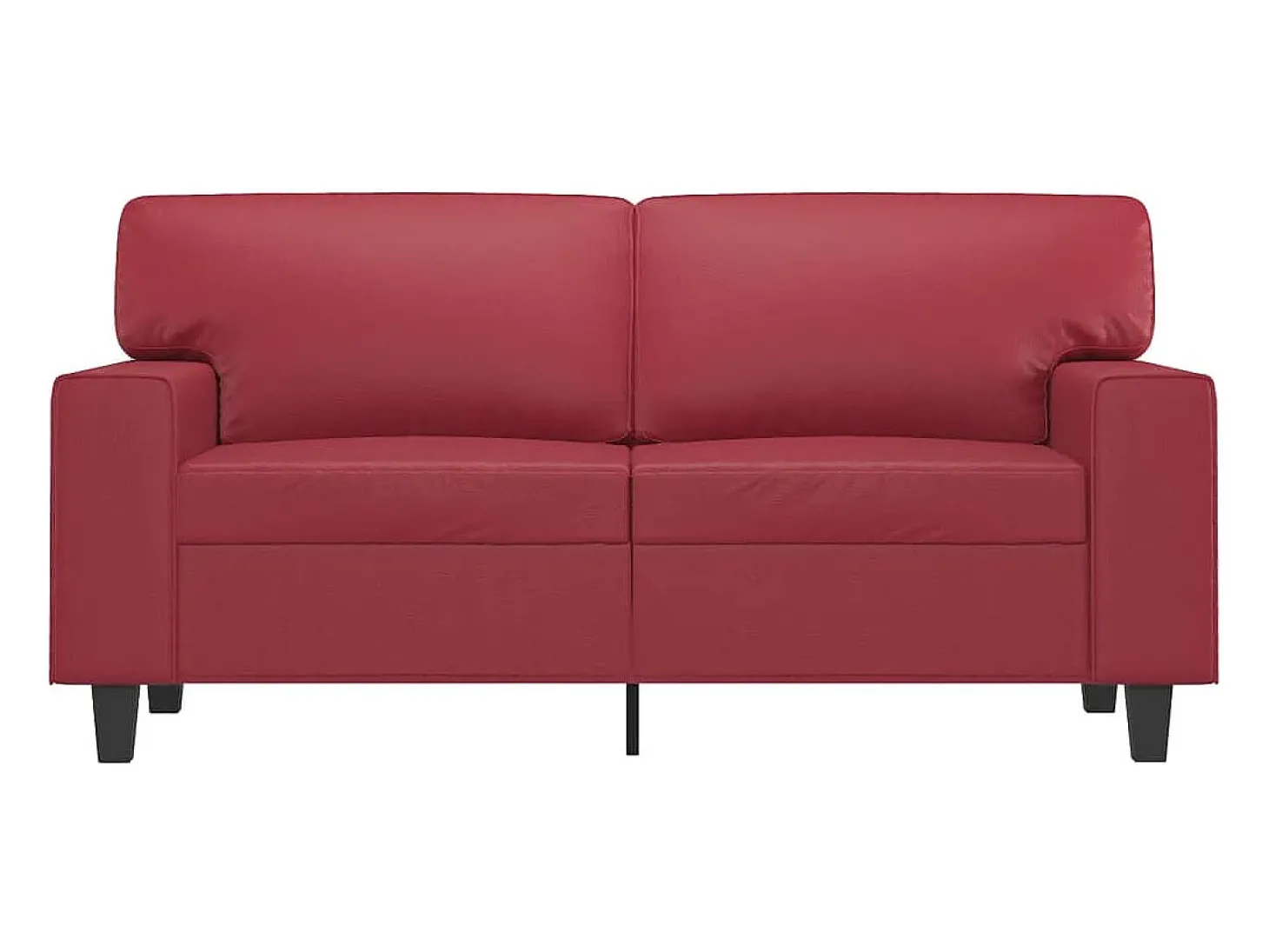 Sofá de 2 lugares 120 cm couro artificial vermelho tinto PT706766