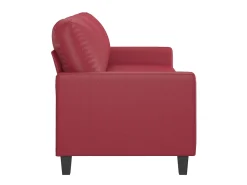 Sofá de 3 lugares 180 cm couro artificial vermelho tinto PT186395