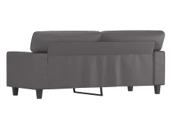 Sofá de 2 lugares 140 cm couro artificial cinza