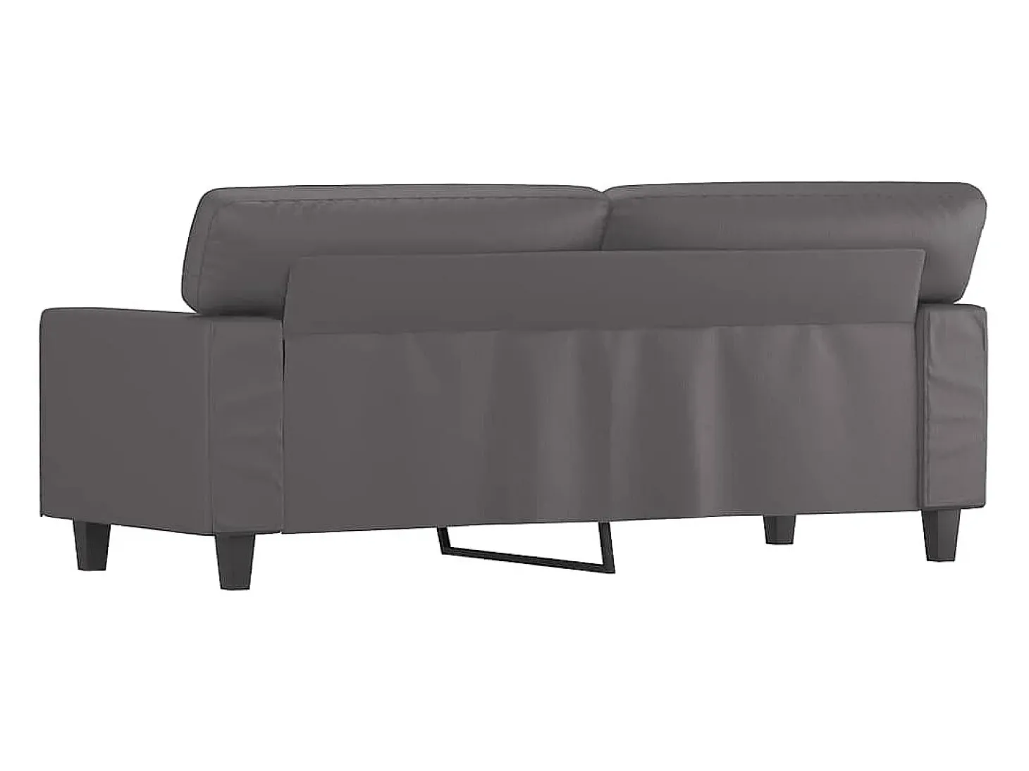 Sofá de 2 lugares 140 cm couro artificial cinza